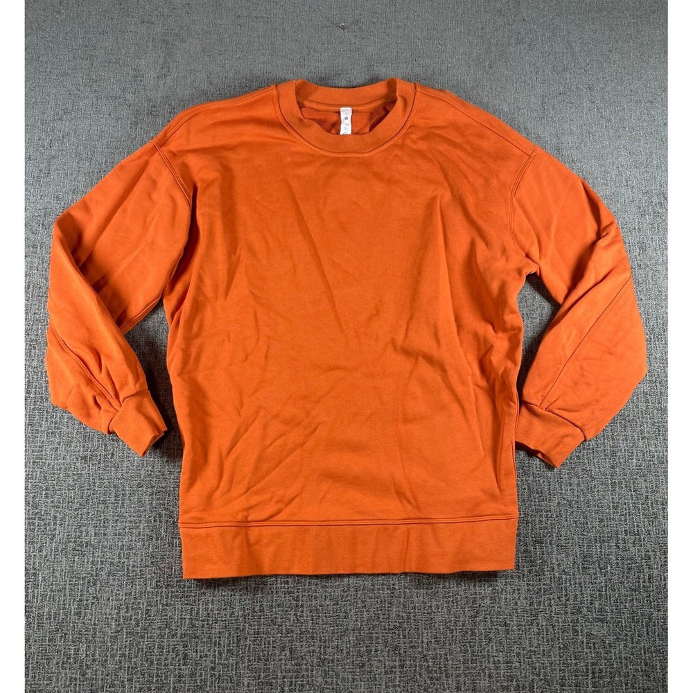 Lululemon Perfectly Oversized Crew Orange Cotton Sweatshirt Womens Size 4